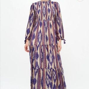 OLIPHANT SMOCKED TOP MAXI- PALERMO INDIGO XXL